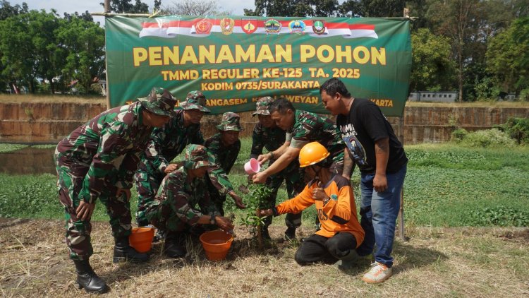 TMMD Kodim Surakarta Tanam 180 Pohon, Dukung Program Kasad dan Lingkungan Hijau