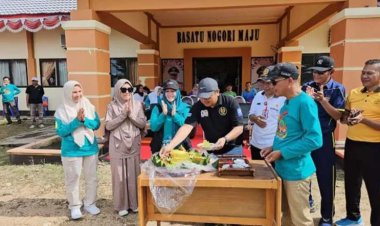 Warga Sentajo Raya Meriahkan HUT Kuansing ke-26 dengan Senam Massal dan Gotong Royong