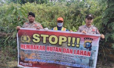 Sosialisasi Maklumat Kapolda Riau, Polsek Pangkalan Kerinci Patroli Daerah Rawan Karhutla