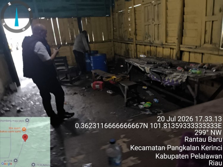 Kapolsek Pangkalan Kerinci Tinjau Langsung Lokasi Dugaan Penimbunan BBM di Jalan Koridor RAPP