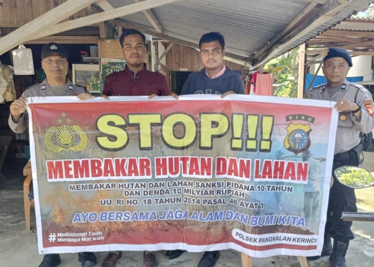 Polsek Pangkalan Kerinci Sosialisasikan Pencegahan Karhutla di Wilayah Hukumnya